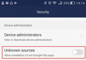 enable unknown sources on android